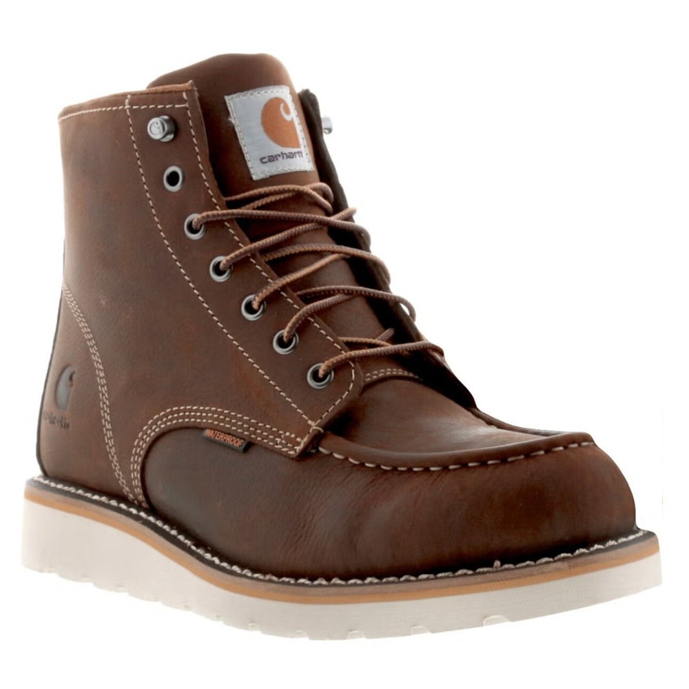 Carhartt Mens Waterproof 6-Inch Steel Toe Wedge Work Boot CMW6295 Brown 11.5M